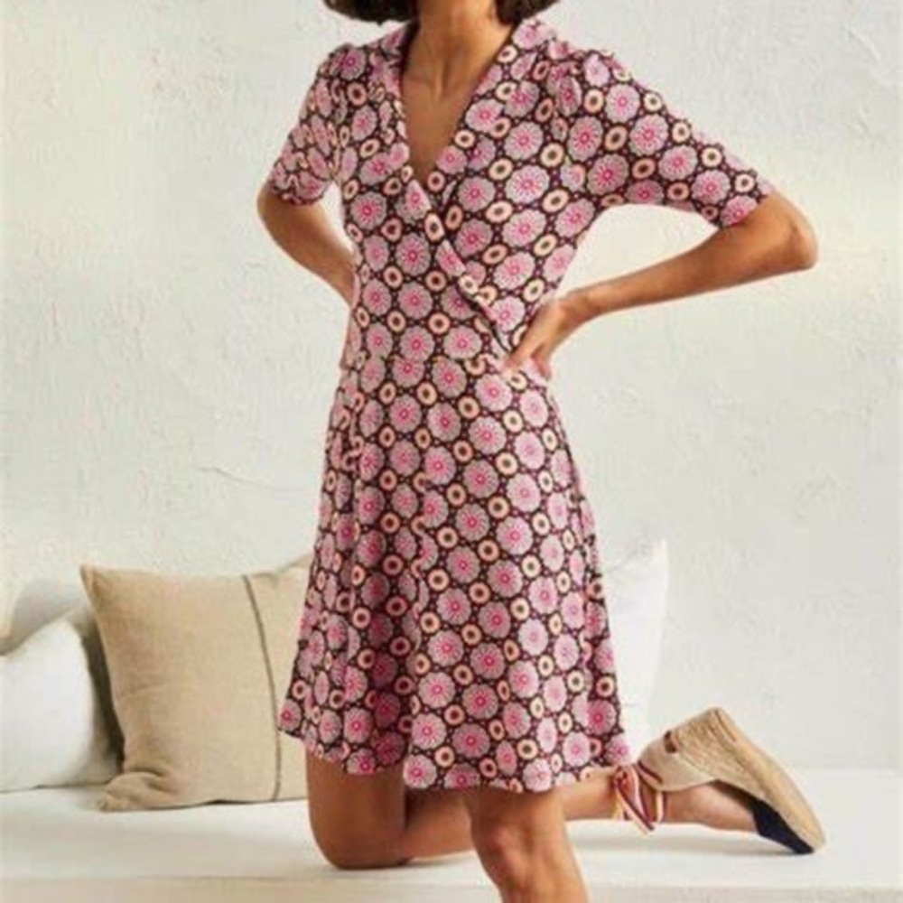 Boden Flare Fixed Wrap Jersey Dress
